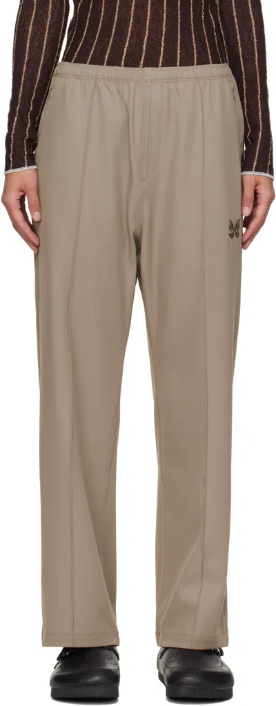Needles Taupe W.u. Straight Trousers In A-taupe