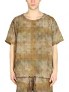 Needles Textured Brown Boxy Fit T-shirt In Multi