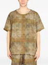 Needles Textured Brown Boxy Fit T-shirt In Brown