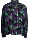 Needles Asymmetrical Pleated Tie-dye Shirt In Purple
