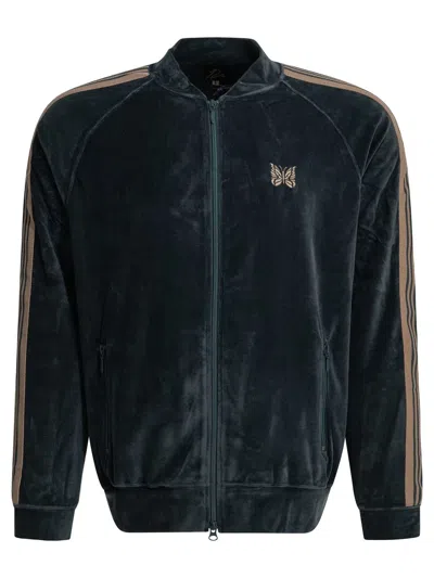 Needles Track Blue Cotton Polyester Sweatshirt