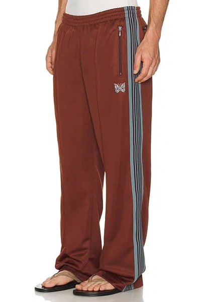 Needles Bootcut Logo-embroidered Striped Jersey Sweatpants In Brown