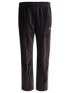 Needles Velvet Trousers With Elastic Waistband And Side Stripes In Brown
