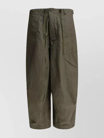 Needles Trousers With Drawstring Waist And Pockets In Olive