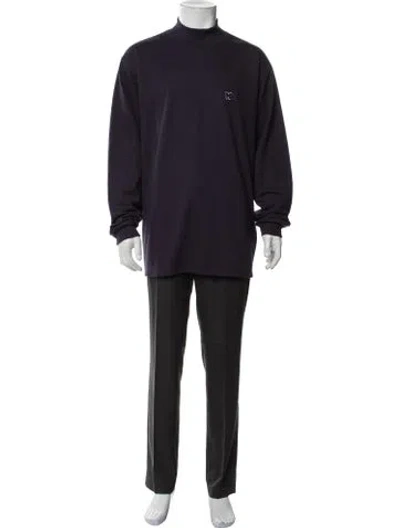Pre-owned Needles Turtleneck Long Sleeve Pullover In Blue