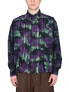 Needles Distressed Effect Pleated Flannel Shirt In Multi