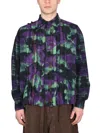 Needles Distressed Effect Pleated Flannel Shirt In Multi