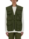Needles Utility Vest With Multiple Pockets And Zip Closure In Black