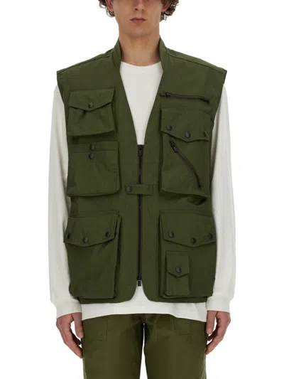 Needles Utility Vest With Multiple Pockets And Zip Closure In Black