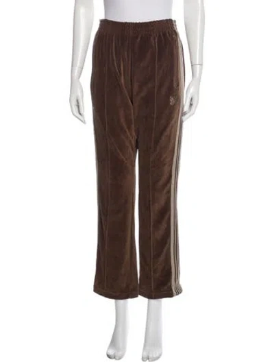 Pre-owned Needles Velour Striped Sweatpants In Brown