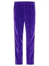 Needles Velour Track Trousers Side Stripes In Purple