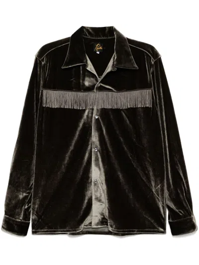 Needles Velvet Shirt In Grey