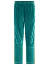 Needles Track Velvet Trousers Elastic Waistband In Blue