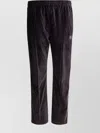 Needles Velvet Trousers With Elastic Waistband And Side Stripes In Brown