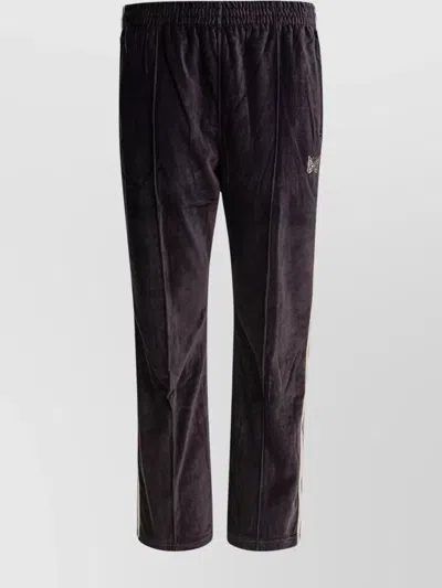 Needles Velvet Trousers With Elastic Waistband And Side Stripes