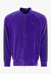 Needles Purple Velour Bomber Jacket With Ribbed Details In Purple