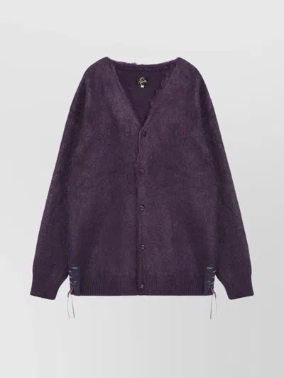 NEEDLES VIOLA MOHAIR CARDIGAN ELBOW PATCHES