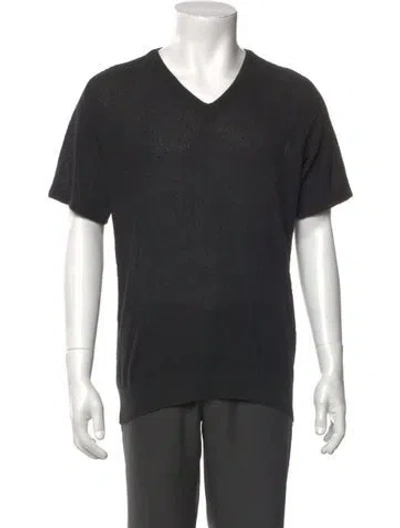 Pre-owned Needles V-neck Short Sleeve T-shirt In Blue