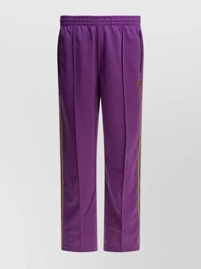 Needles Waistband Trousers With Stripes And Pockets In Purple