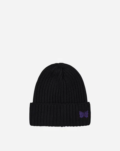 Needles Logo Wool Knit Hat In Green
