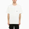 NEEDLES WHITE CREW-NECK T-SHIRT WITH EMBROIDERY