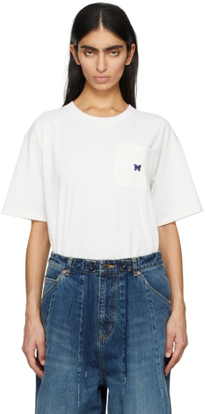 Needles White Embroidered T-shirt In A-white