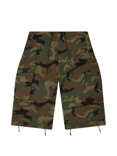 Needles Woodland Ripstop Cotton Cargo Shorts In Black