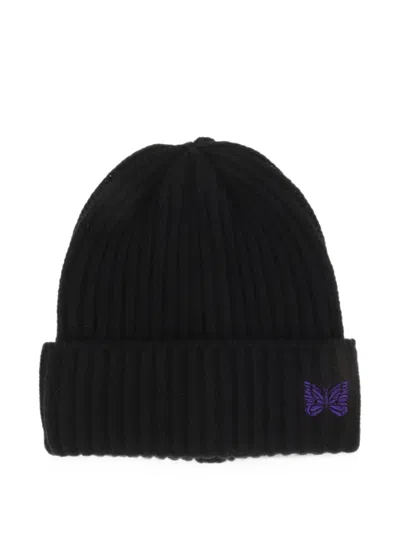 Needles Wool Beanie Hat In Black
