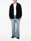 Needles Wool Cardigan With V-neckline And Ribbed Finish In Black