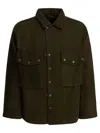 Needles Wool Overshirt With Maxi-pockets In Green