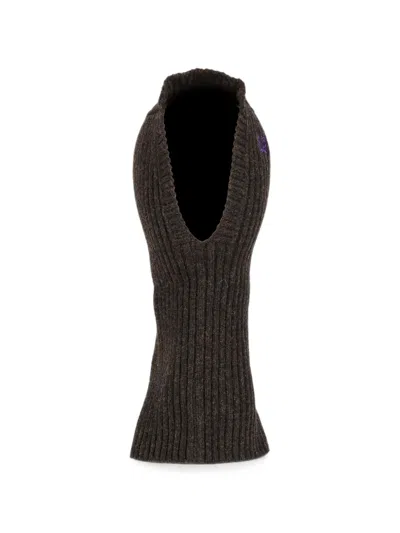 Needles Wool Ribbed-knit Balaclava In Brown