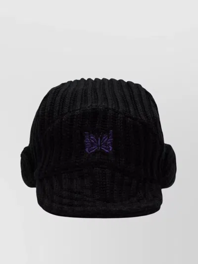 Needles Wool Visor Hat Ear Flaps In Black