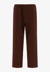 Needles Logo Embroidered Mid Rise Trousers In Red