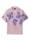 Needles Short Sleeves Butterfly Print Shirt In Pink