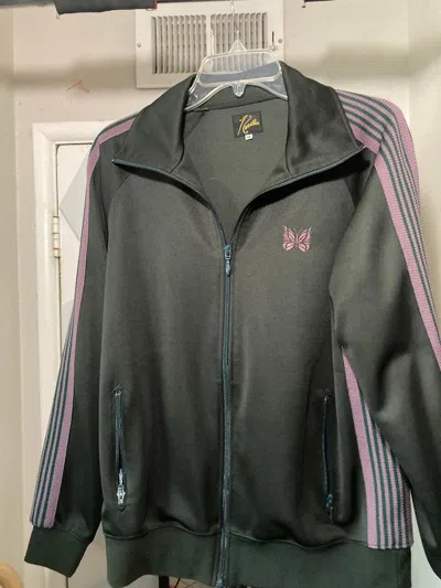 Pre-owned Needles X Nepenthes New York Needles Embroidered Track Jacket In Green/pink