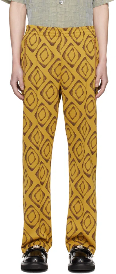 Needles Yellow Drawstring Track Pants In D-mustard