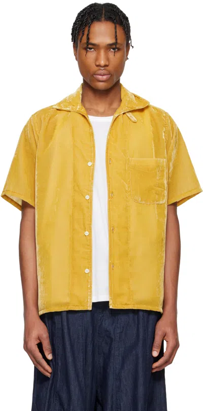 Needles Yellow Italian Collar Shirt In B-mustard