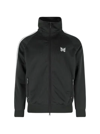 Needles Zip Hoodie "poly Smooth" In Brown