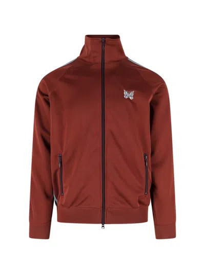 Needles Zip Hoodie "poly Smooth" In Red