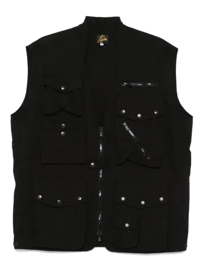 Needles Zip-up Gilet In Black