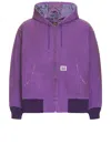 Needles Relaxed Fit Hooded Jacket With Vintage Wash Finish In Purple