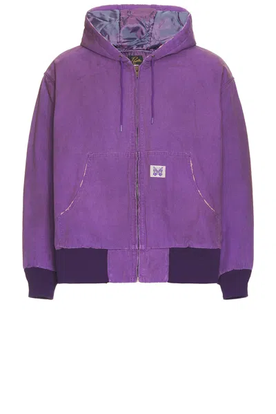 Needles Zipped Work Hoody 11oz Cotton Oxford In Purple