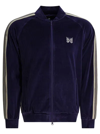 Needles Zipper Sweatshirt With Embroidered Logo In Animal Print