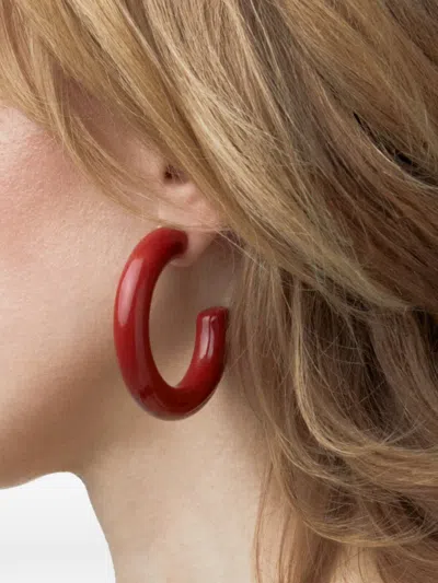 Neeka Studios Big Bold Hoop Earrings In Red
