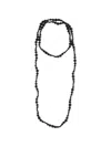 Neeka Studios Long Beaded Necklace In Black