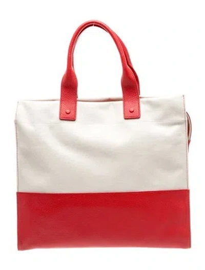 Pre-owned Neely & Chloe Canvas Tote W/ Tags In Red