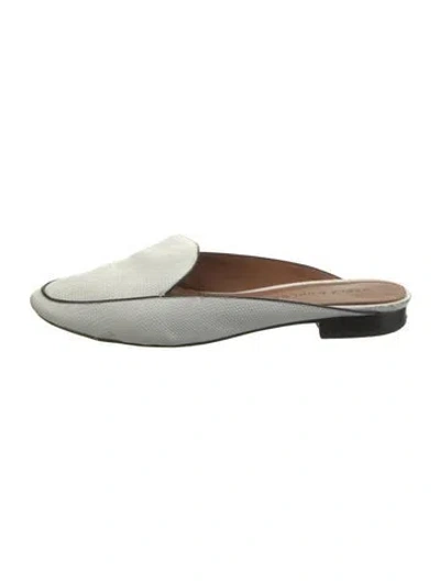 Pre-owned Neely & Chloe Leather Mules In White