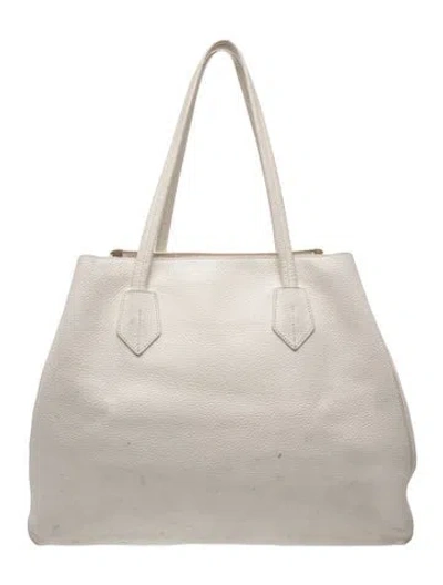 Pre-owned Neely & Chloe Leather Tote In White