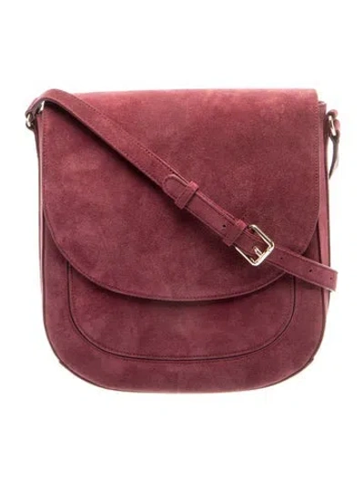 Pre-owned Neely & Chloe Suede Shoulder Bag In Burgundy