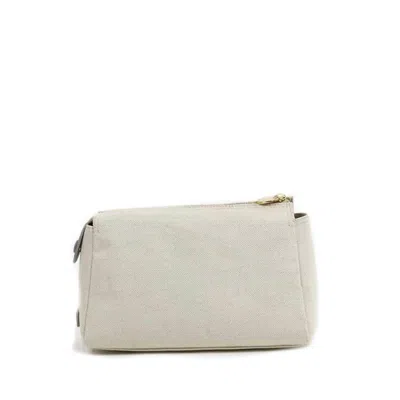 Neely & Chloe Small Canvas Pouch In Grey In White